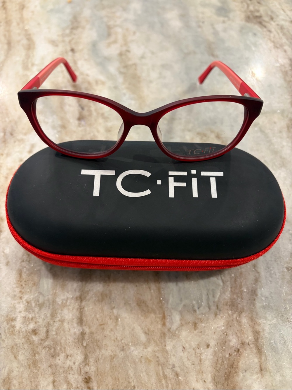NWT Women's Red Cat-Eye Glasses from TC Fit, model LIMA C2